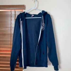 super soft blue zip up hoodie